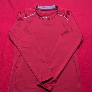 Nike Compression Shirt Dri Fit Pullover Shirt Long Sleeve XL X-Large maroon